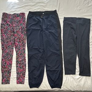 lululemon athletica Floral leggings navy/black joggers , and old navy legging